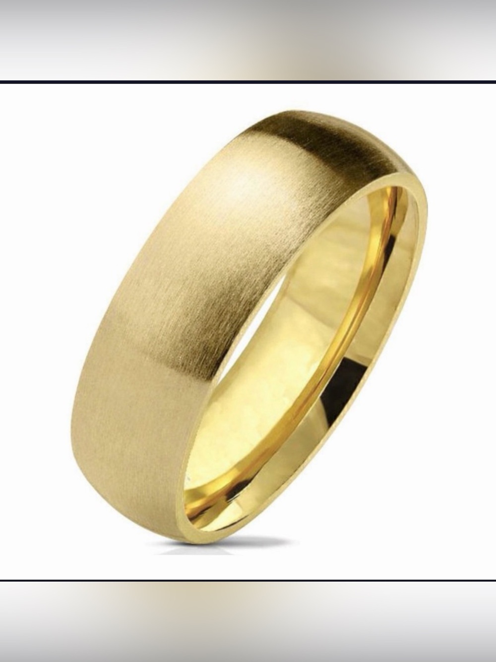 Women's Band ~Matte 14 kt gold over Stainless Steel size 6 Like New Condition